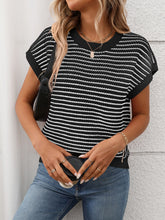 Short Sleeve Knit Top | Cable Knit Top | KoKo Kristin